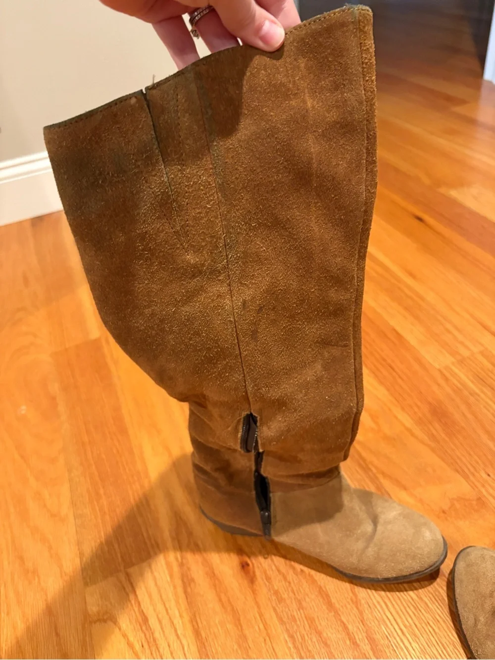 Women's Tall Suede Riding Boots - Brown